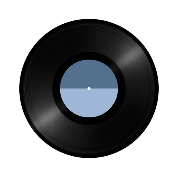 白地に隔離されたブラックビニールレコード — ストック写真