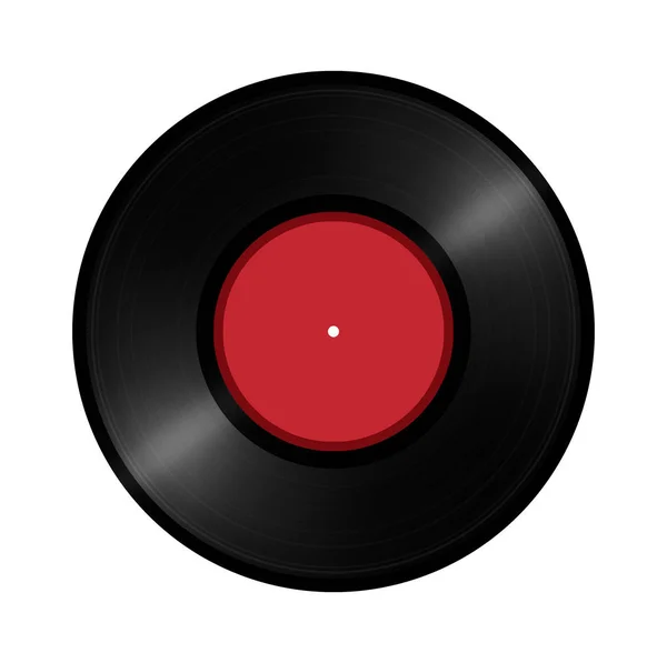 白地に隔離されたブラックビニールレコード — ストック写真