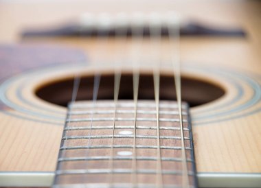 akustik gitar parçası. Makro