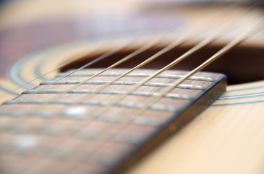 akustik gitar parçası. Makro