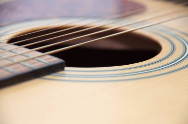 akustik gitar parçası. Makro