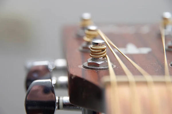 アコースティック ギターのフラグメント マクロ — ストック写真