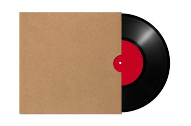 Beyaz arka plan üzerinde izole zarf kayıtla vinil