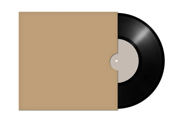 Vinil Com Envelope Isolado Sobre Fundo Branco — Fotografia de Stock