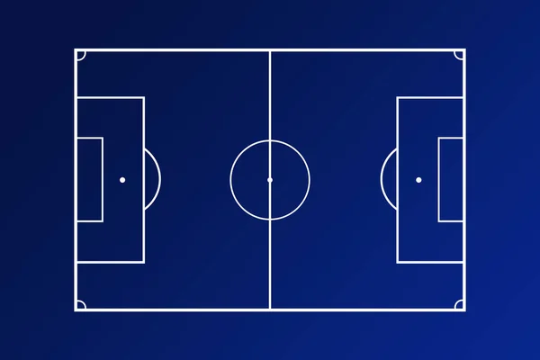 Fotbollsplan Markering Blå Bakgrund Champions League Stil — Stockfoto