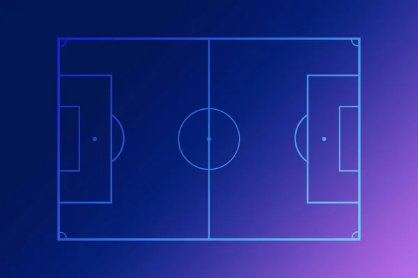 Fußballfeldmarkierung Auf Blauem Hintergrund Champions League Stil — Stockfoto
