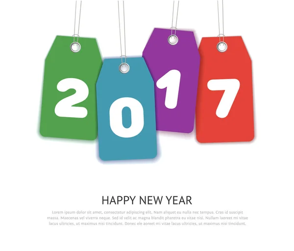 Szczęśliwego nowego roku 2017 tekst szablonu projektu — Wektor stockowy