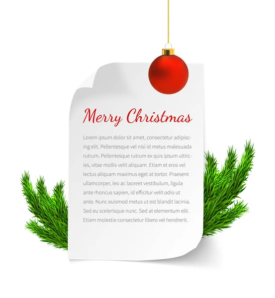 Banner de papel de Navidad — Vector de stock