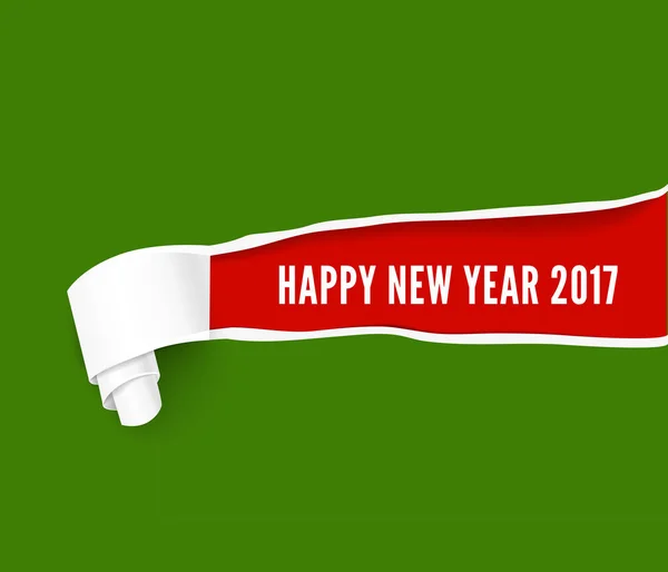 Neujahrsloch in grünem Karton — Stockvektor