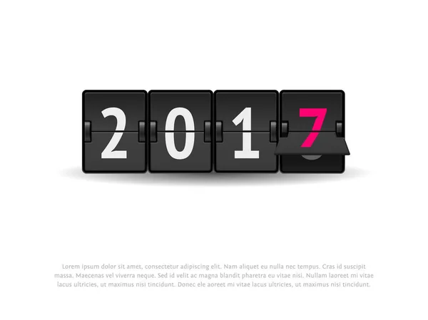 Νέο έτος έννοια. Flip ρολόι αλλαγή μέχρι το 2017 — Διανυσματικό Αρχείο