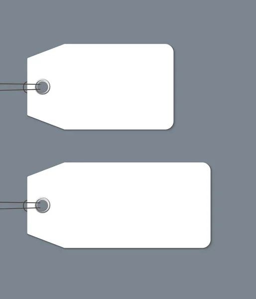 暗い背景にひもで結んで空白ギフトタグ — ストックベクタ