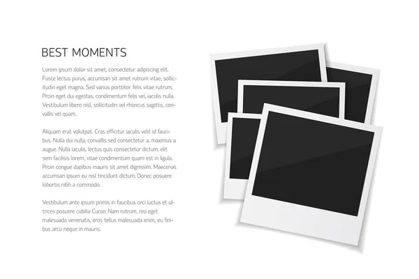 Recolha momentos. Definir fotos vetoriais isoladas. Fotos retro sobre fundo branco . — Vetor de Stock