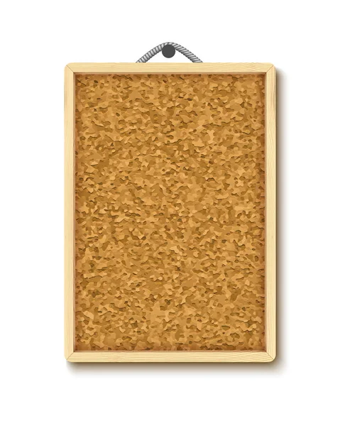 Cork board with wooden frame — Stock Vector