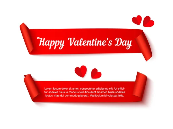 День Святого Валентина паперовий завиток стрічки — стоковий вектор