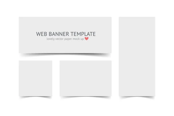 Banderas web con conjunto de sombras aisladas sobre fondo blanco — Vector de stock