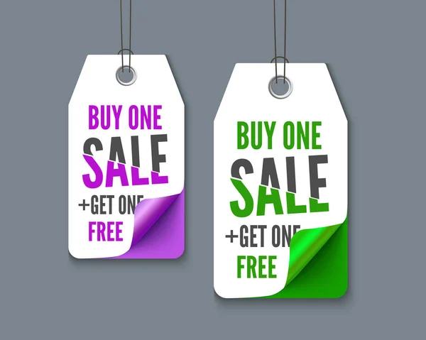 Label tags set - buy one get  free — Stock Vector