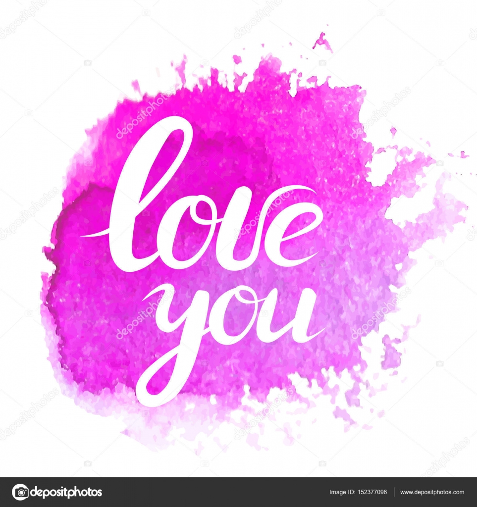 M£o lettering desenhado a frase eu te amo rosa aquarela in loco Cita§£o texto sobre o amor Letras rom¢nticas para placa de impress£o greating