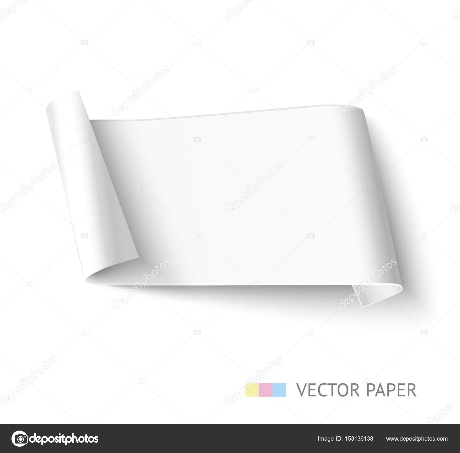 White paper roll long design for web banner Stock Vector by ©voinSveta  153136138