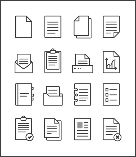 Ensemble d'icônes vectorielles de gestion de fichiers de contour — Image vectorielle