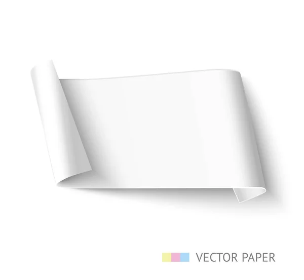 Uzun tasarım web afiş için Top beyaz kağıt — Stok Vektör