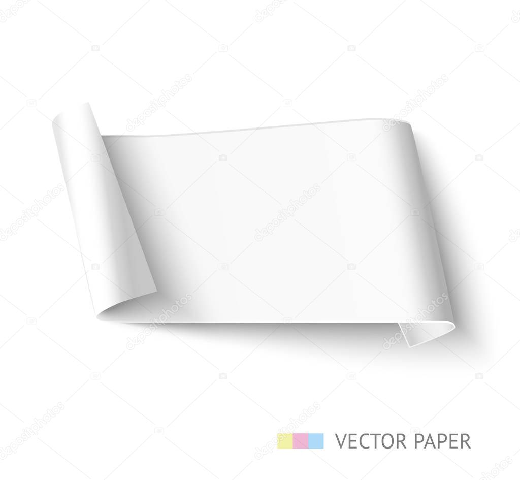 White paper roll long design for web banner