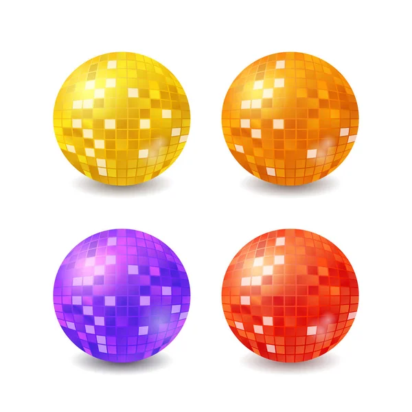 Set of vector disco balls — Stock Vector