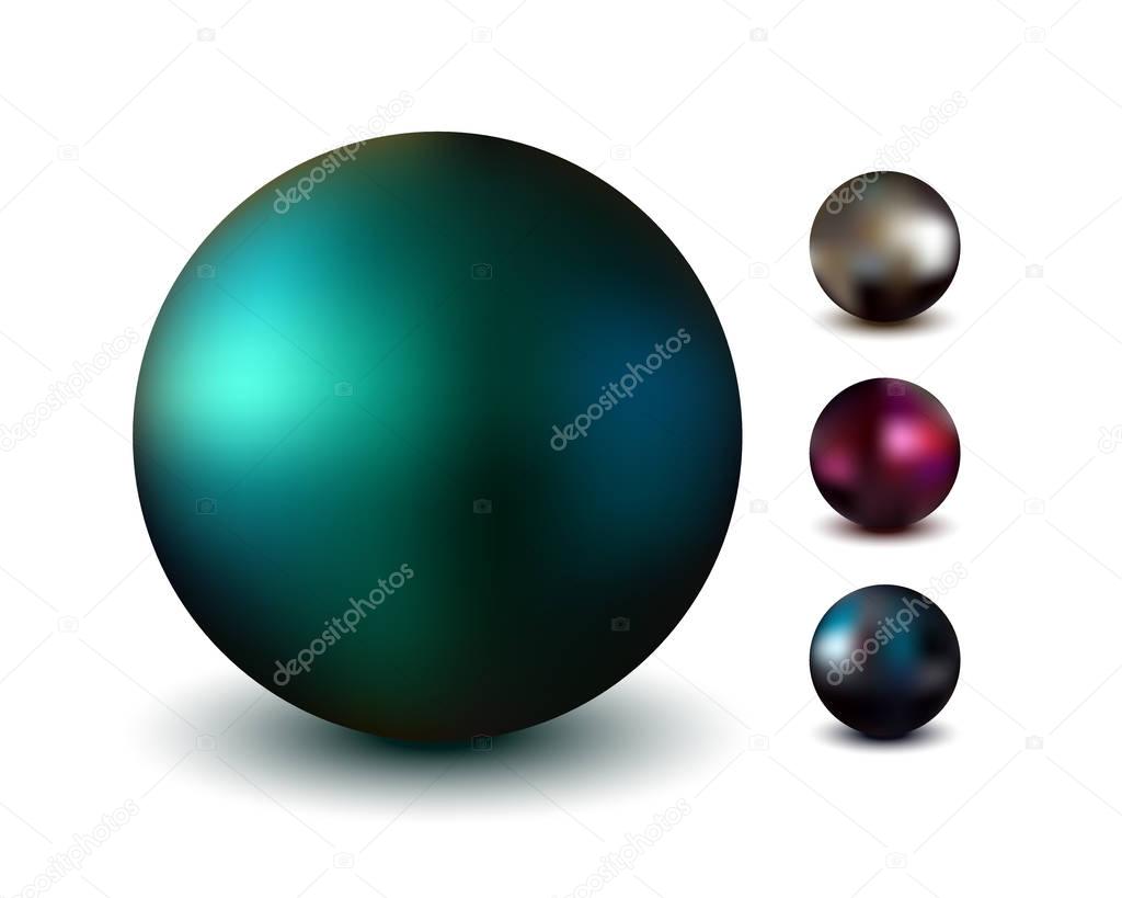 Metallic sphere, realistic vector illustration