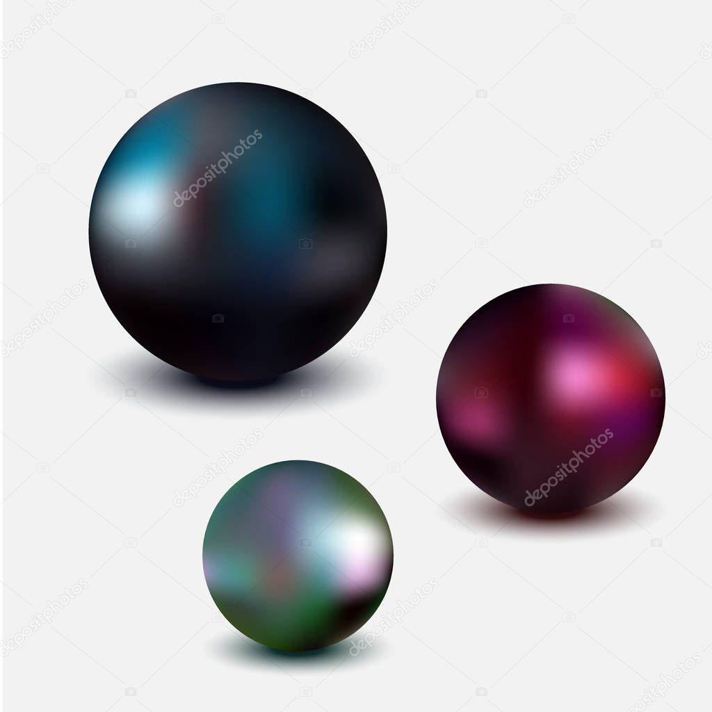 Metallic sphere, realistic vector illustration