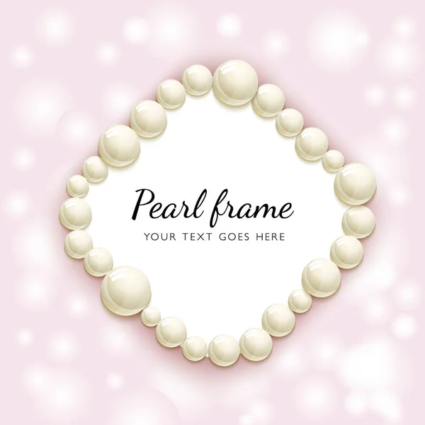 Pearl beads frame — Stock Vector