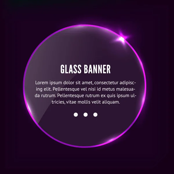 Glas banner realistische vectorillustratie — Stockvector