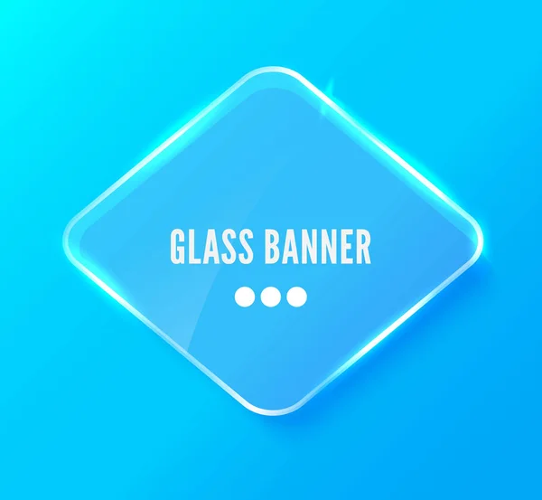 Banner de vidrio ilustración vectorial realista — Vector de stock