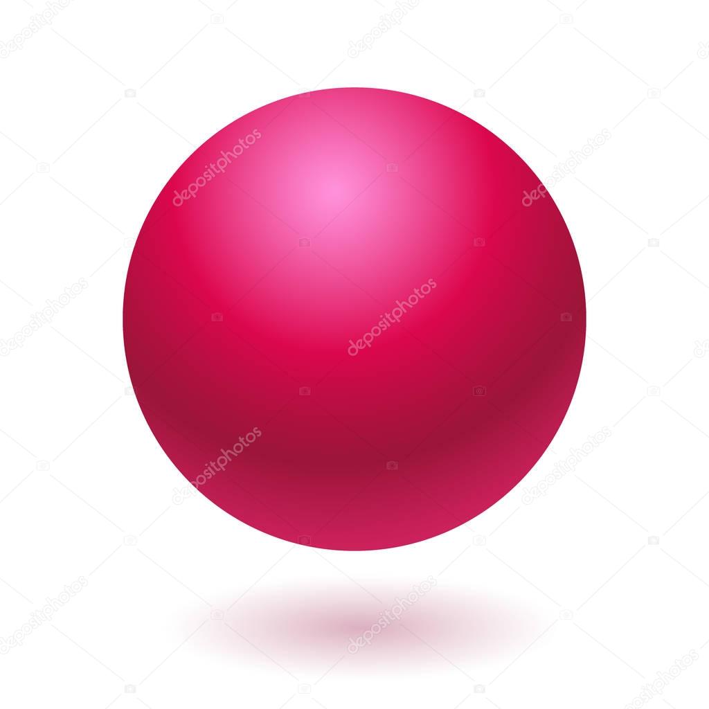 Pink glossy ball vector illustration