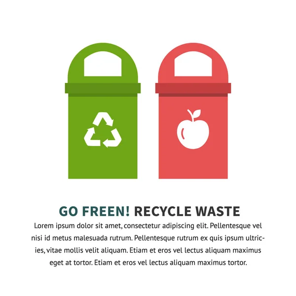 Illustration vectorielle des poubelles de recyclage — Image vectorielle