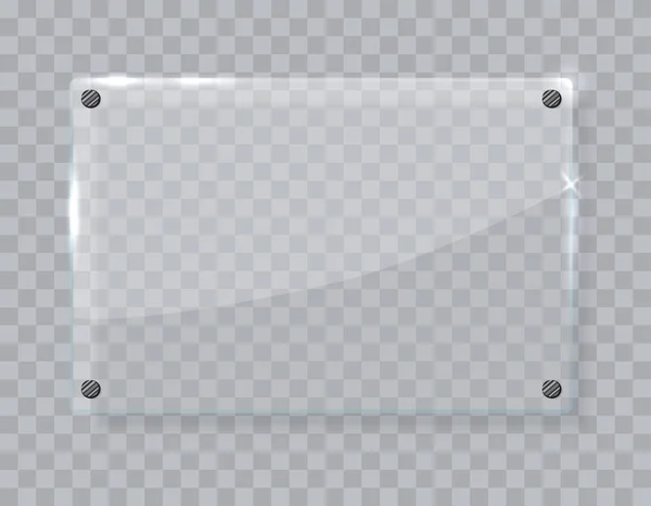 Glass banner, realistic vector illustration — Stock Vector