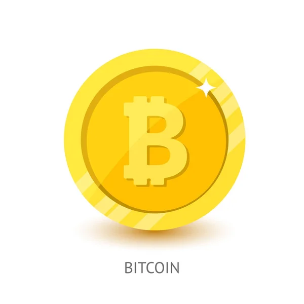 Icono de Bitcoin. Ilustración de diseño plano moderno . — Vector de stock
