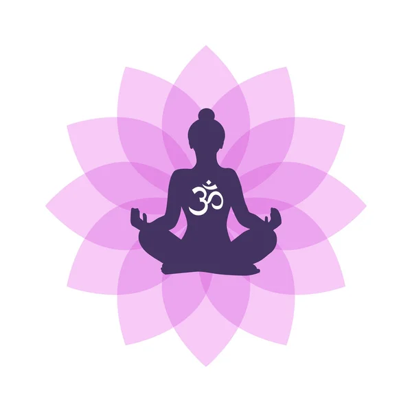 Lotus Yoga Logo plantilla de vector — Archivo Imágenes Vectoriales