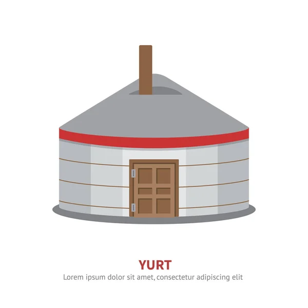Mongolian Yurt icon vector Illustration. — Stock Vector