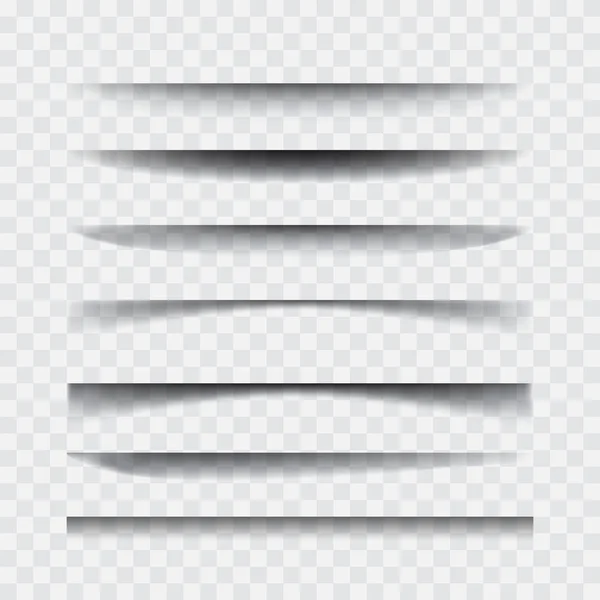 Shadows. Transparent realistic vector paper shadow effect set. — Stock Vector