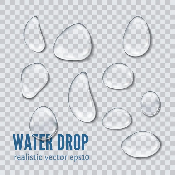 水ドロップ現実的ベクトル図 — ストックベクタ