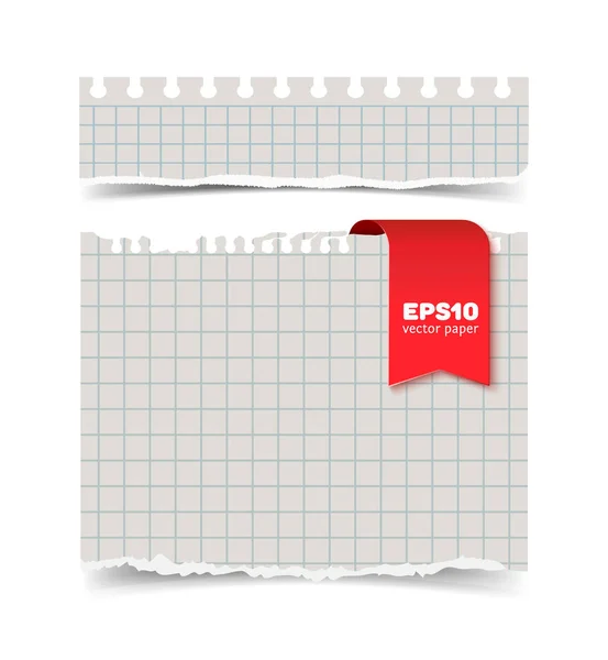 Pedaço rasgado de papel quadrado isolado — Vetor de Stock