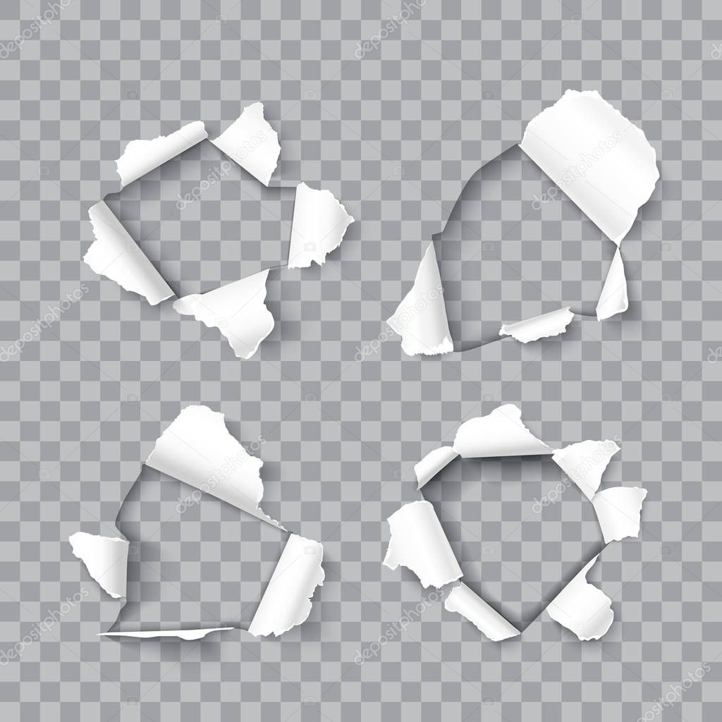 Torn paper realistic vector illustration
