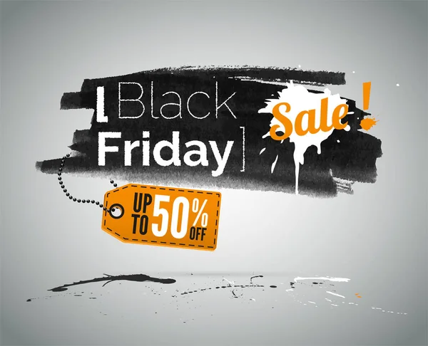 Black Friday shopping sale vector illustration with typography — Stock Vector