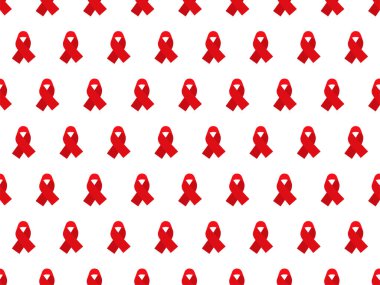 Kırmızı AIDS bilinçlendirme şerit vektör seamless modeli