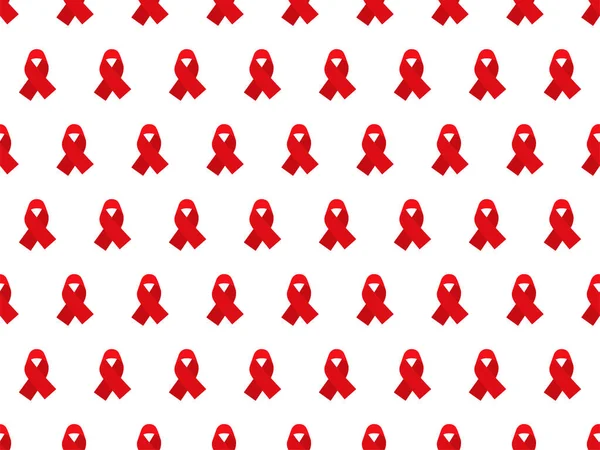 Red AIDS concienciación cinta vector patrón sin costuras — Archivo Imágenes Vectoriales