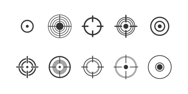 Target, pain circle vector glyph icons set — Stock Vector