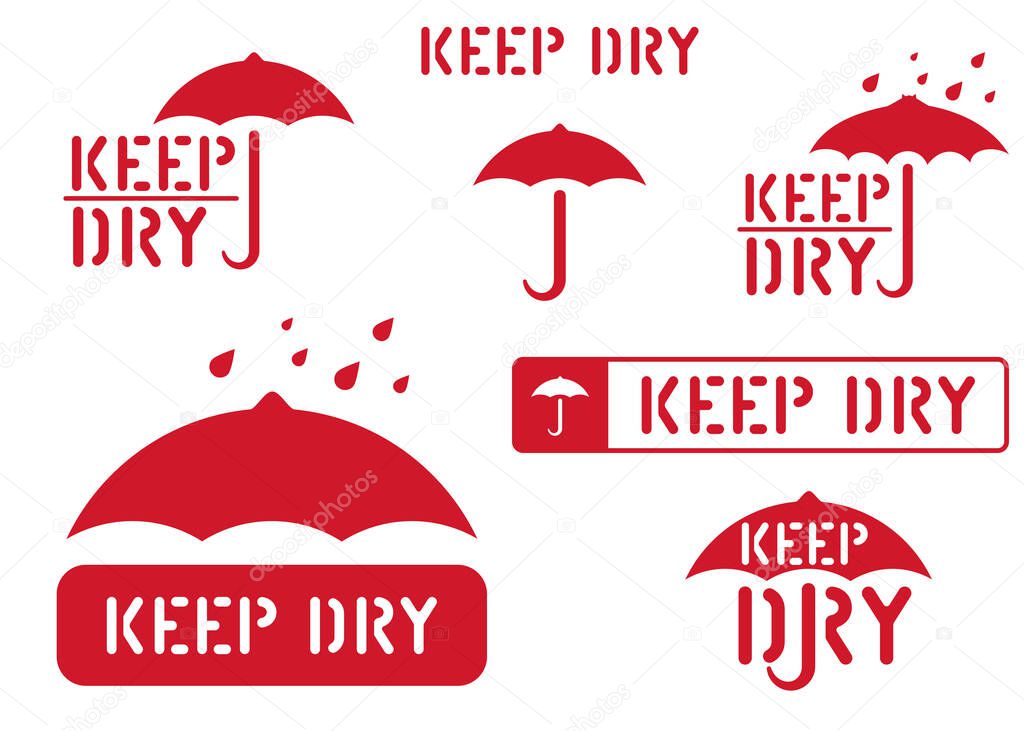 Keep Dry Handle With Care Fragile Retro Sticker Logistics Clean Rubber Stamp Set For Cargo And Logistics Vector Illustration With Umbrella Box Sign Premium Vector In Adobe Illustrator Ai Ai