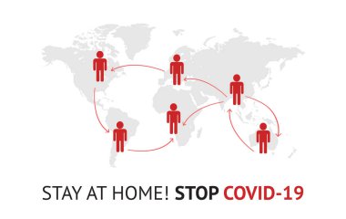 2019-nCoV Covid vektör bilgisini yayarak evde kalın