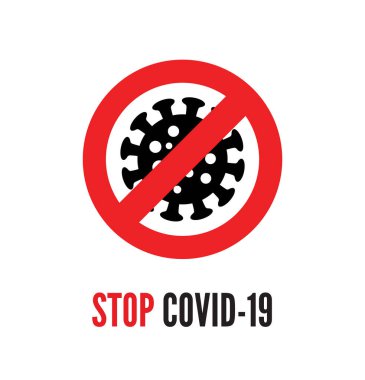 Kırmızı işaret vektörlü Coronavirus bakteri hücre simgesi