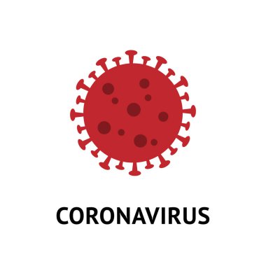 Coronavirus bakteri hücre vektörü düz simge izole