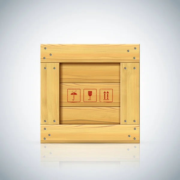 Гвоздь квадратный небольшой векторный деревянный ящик для доставки снабжения — стоковый вектор